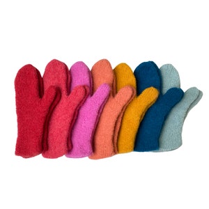 Felted Merino Wool Mittens, women&#39;s mittens, men&#39;s mittens, pure wool mittens, wool mitts, gifts for her, Christmas gift, colorful mittens