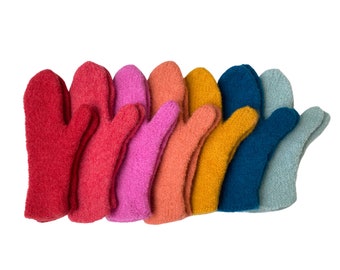 Felted Merino Wool Mittens // Wool mittens // Plain Mittens // Felt Mittens //