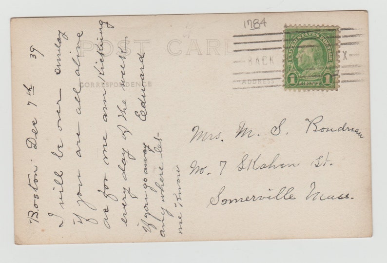 Boston Public Garden vintage postcard