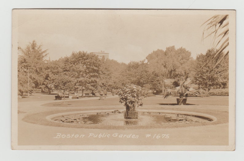 Boston Public Garden vintage postcard