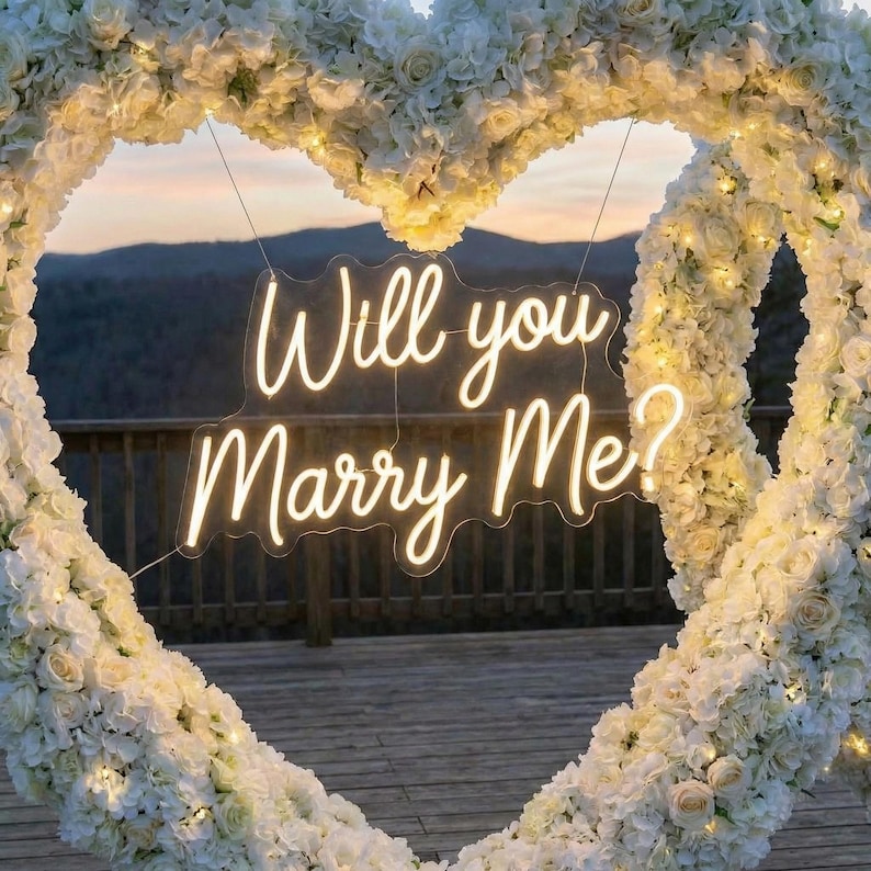 Will You Marry Me Neon Sign | LED Marry Me Sign for Proposal & Wedding ...