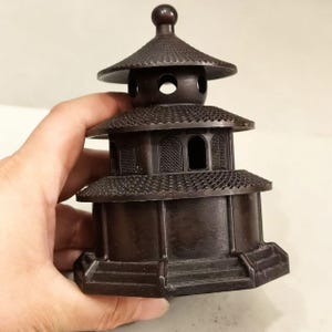 Vintage Brass Pagoda Incense Burner | Handcrafted Bronze Aromatherapy Diffuser
