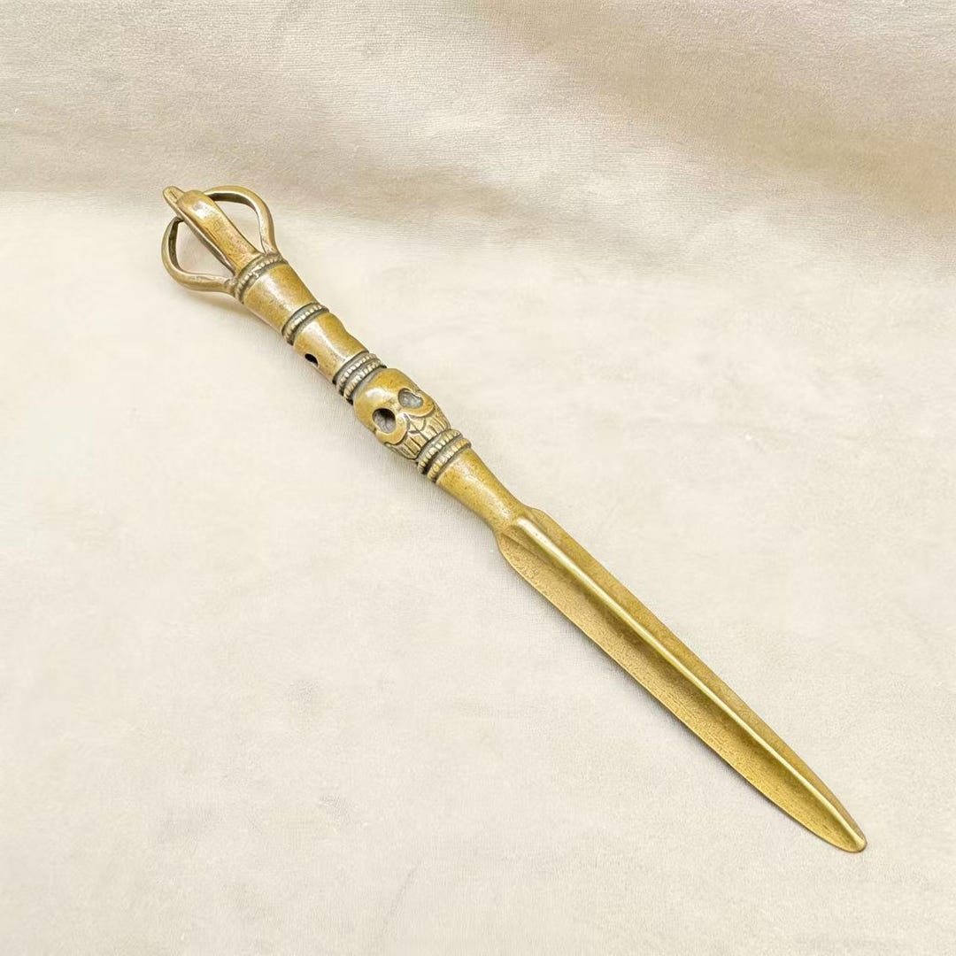 Brass Vajra Kilaya Phurba Dagger | Tibetan Buddhist Ritual Dagger ...