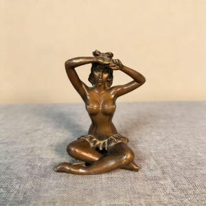 Art Deco-staty i brons – Retro dansskulptur