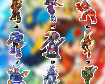 Megaman Waterproof Vinyl Stickers Set 14