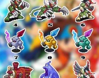 Megaman Waterproof Vinyl Stickers Set 18