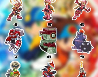 Megaman Waterproof Vinyl Stickers Set 7