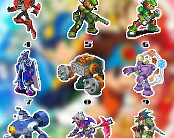 Megaman Waterproof Vinyl Stickers Set 17