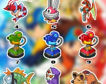 Megaman Waterproof Vinyl Stickers Set 12
