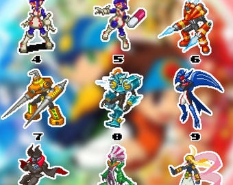 Megaman Waterproof Vinyl Stickers Set 16
