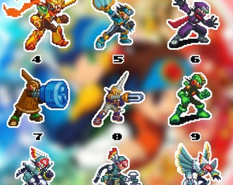 Megaman Waterproof Vinyl Stickers Set 8