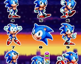 Retro Sonic Waterproof Vinyl Stickers Set 1