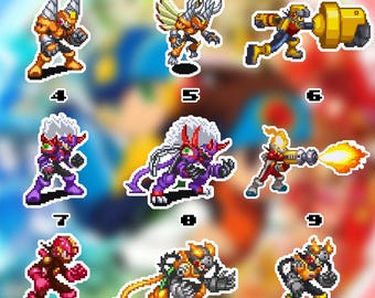 Megaman Waterproof Vinyl Stickers Set 5
