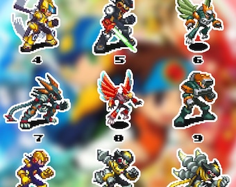 Megaman Waterproof Vinyl Stickers Set 4