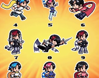 Scott Pilgrim Waterproof Vinyl Stickers Set 7