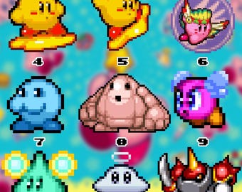 Kirby Waterproof Vinyl Stickers Set 12