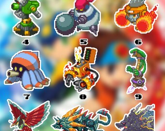 Megaman Waterproof Vinyl Stickers Set 13