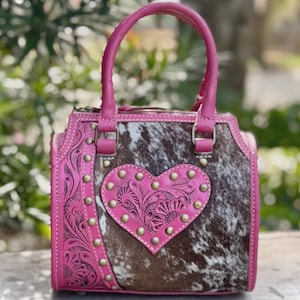 Pink Cowhide Handbag - Etsy display picture 2