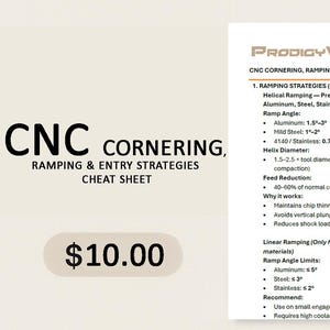 CNC Cornering, Ramping & Entry Strategies Cheat Sheet | Trochoidal, Helical Ramp, DOC Rules, Tool Load Guide | Machinist PDF