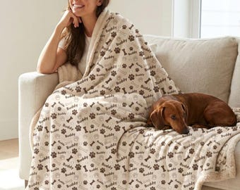 Personalisierte Haustier Name Decke, Benutzerdefinierte Hundedecke, Katzen-Liebhaber Geschenk, personalisierte Haustier Decke, Sherpa Fleece Decke, Hund Mama Geschenk