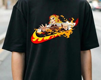 Fire Hashira Rengoku T Shirt, Demon Slayer Anime Graphic Tee, Flame Sword Manga Shirt, Kyojuro Rengoku Shirt, Demon Slayer