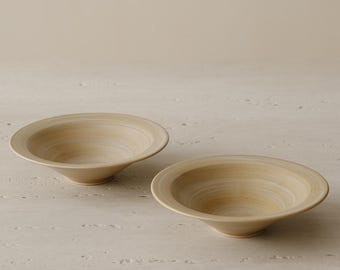 Wabi-Sabi Ceramic Salad Bowl, Rustic Japanese Dinnerware, WENSHUO