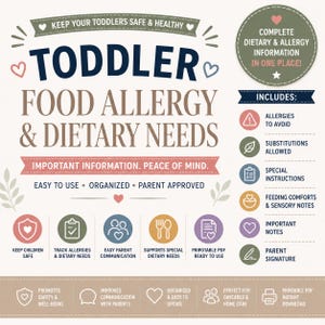 Toddler Food Allergy Sheet | Daycare Dietary Needs Report (PDF)