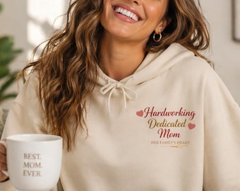 Personalized Mom Hoodie, Gift for Mom from Kids, Custom Name Sweatshirt, Mother's Day Gift, Sentimental Gift for Her, Cozy Mom Hoodie