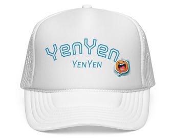 YenYen wordmark Trucker Cap | retro patch logo mesh trucker hat