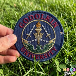 Godolkin University Embroidered Patch, Gen V The Boys Inspired Iron On Badge, Vought International Superhero School, Cosplay Accessory
