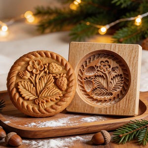 Forma do ciasteczek truskawkowych, drewniana foremka do ciastek z wytłoczonym wzorem 3D, narzędzie do pieczenia owoców, ręcznie robiony stempel do pieczenia i prezentów