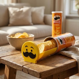 Potato Chip Can Slider , Snack Dispenser Tray for Cylinder Cans, No Mess Chip Puller, Funny Kitchen Gadget, Gamer Snack Accessory