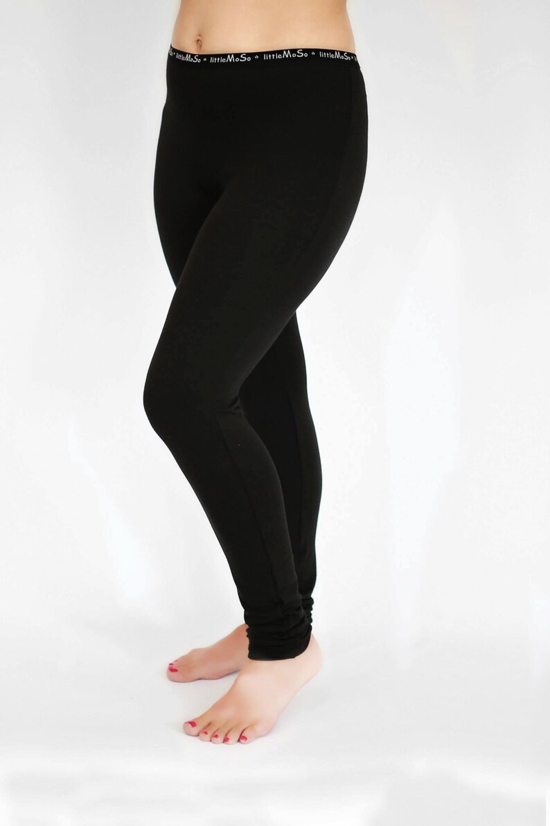 Bamboo Leggings Mindfullness Gift Ladies Yoga Pant Black image 1