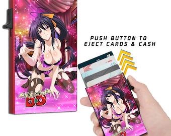 Portfel High School DxD Slim z wizerunkiem Akeno i paskiem na gotówkę