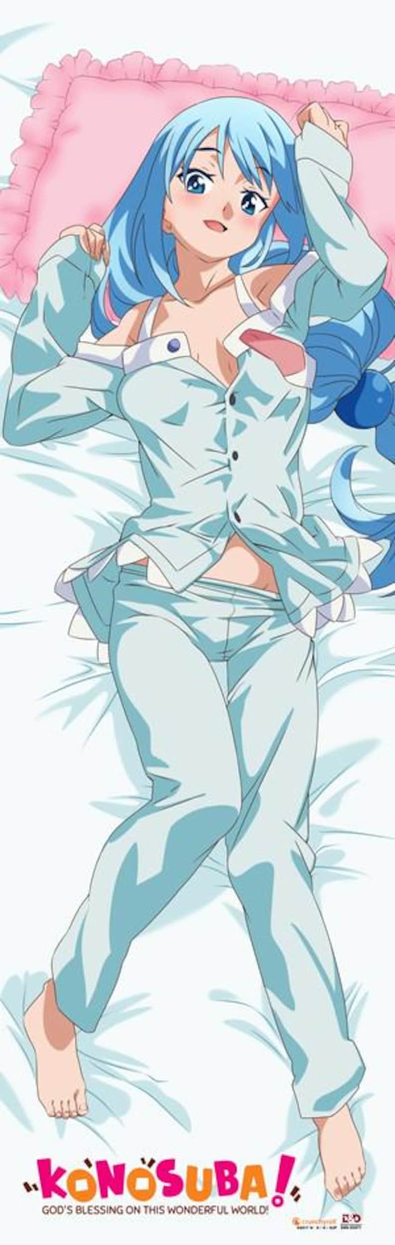 Konosuba Anime Kroppskudde Dakimakura (20" x 63" tum) [Välj Aqua eller Megumin] Stor Superbekväm bild 2