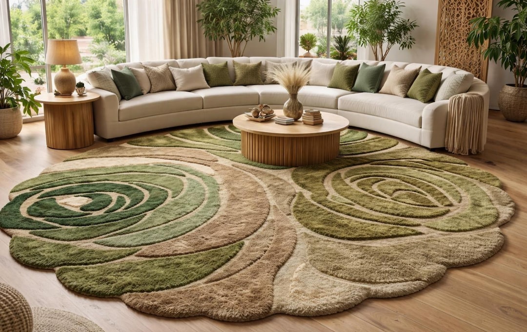Green Roses Rug Green Floral Tufted Area Rug – 3D Rose, Botanical Statement Carpet - Etsy