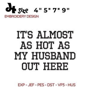 Witty Wife Embroidery Design, Funny Husband Quote Machine Embroidery Pattern, Sarcastic Couple Saying DST PES Digital File for Summer Cap