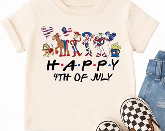 Custom Toy Story 4th of July Shirt Personalized Happy July 4th Tee Retro Patriotic Family Vacation Top American Flag Mickey Balloon Squad