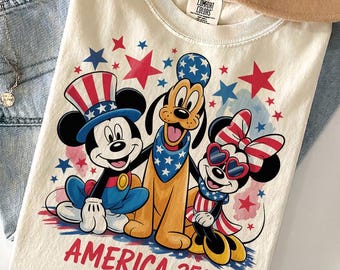 America 250th Shirt Retro Patriotic Friends Graphic Tee Fourth of July Outfits 1776 2026 Anniversary Gildan Cotton Men Women Top