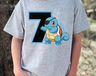 Custom Pirate Turtle Birthday Shirt Personalized Name Age Kids Tee Turning 7 Birthday Boy Outfit Anime Theme Party Gift Clothing
