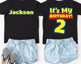Personalized Birthday Boy Shirt Custom Name Kids Birthday Tee Its My Birthday Toddler Party Outfit