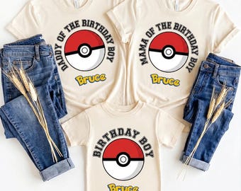 Custom Anime Anime Ball Birthday Shirt, Personalized Kid Name Party Tee, Cute Matching Birthday Boy Top, Family Theme Party Outfit Ideas