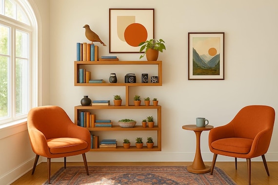 Set of 3 Floating Shelves – Dark Wood Wall-Mounted Storage for Books & Decor