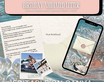 Summer Birthday Animated E-Card | Canva Template (Instant Download)
