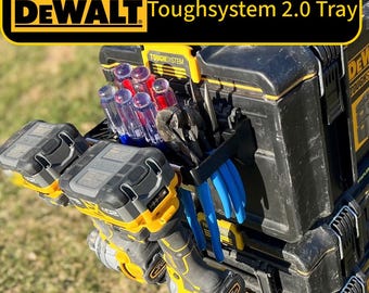 DEWALT ToughSystem 2.0 Tool Organizer Tray | Holds Pliers Screwdrivers & Power Tools | Modular Storage 3D Printed