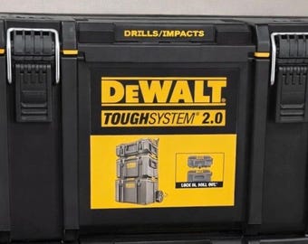 DeWalt ToughSystem 2.0 Custom Labels | Toolbox Organizer Nameplates for Tool Storage Boxes | 3D Printed