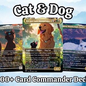 Mazo Commander Proxy de más de 100 cartas – Gato y Perro. Listo para jugar. Regalo perfecto para jugadores y coleccionistas / Mazo Commander completo.