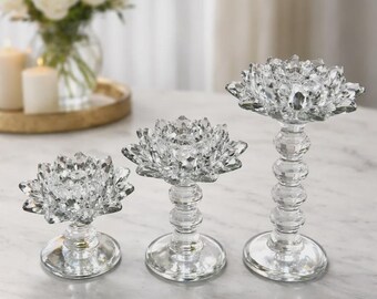 Portacandele Metallico Nero - Set 3 Altezze Per Decorazioni