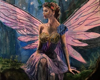 Ember in Bloom - (Winged Figure in Rose Light)