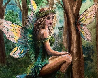 Daughter of The Greenwood (Winged Figure in Forest Light)